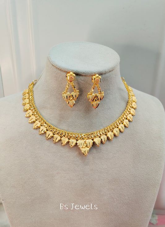 1 gram gold finish forming jewelry Necklace gline set