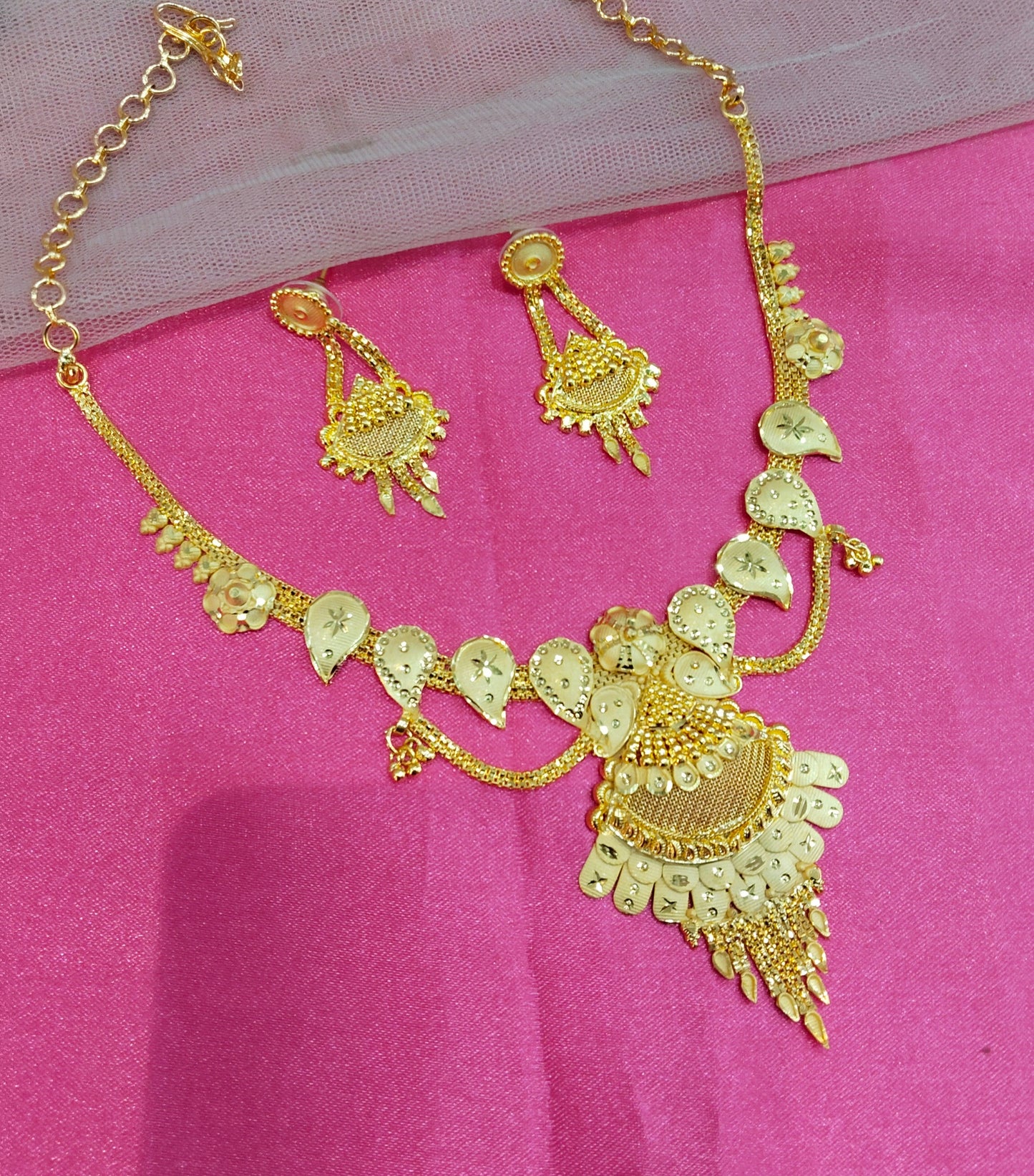 1 gram gold finish forming jewelry Necklace gline set