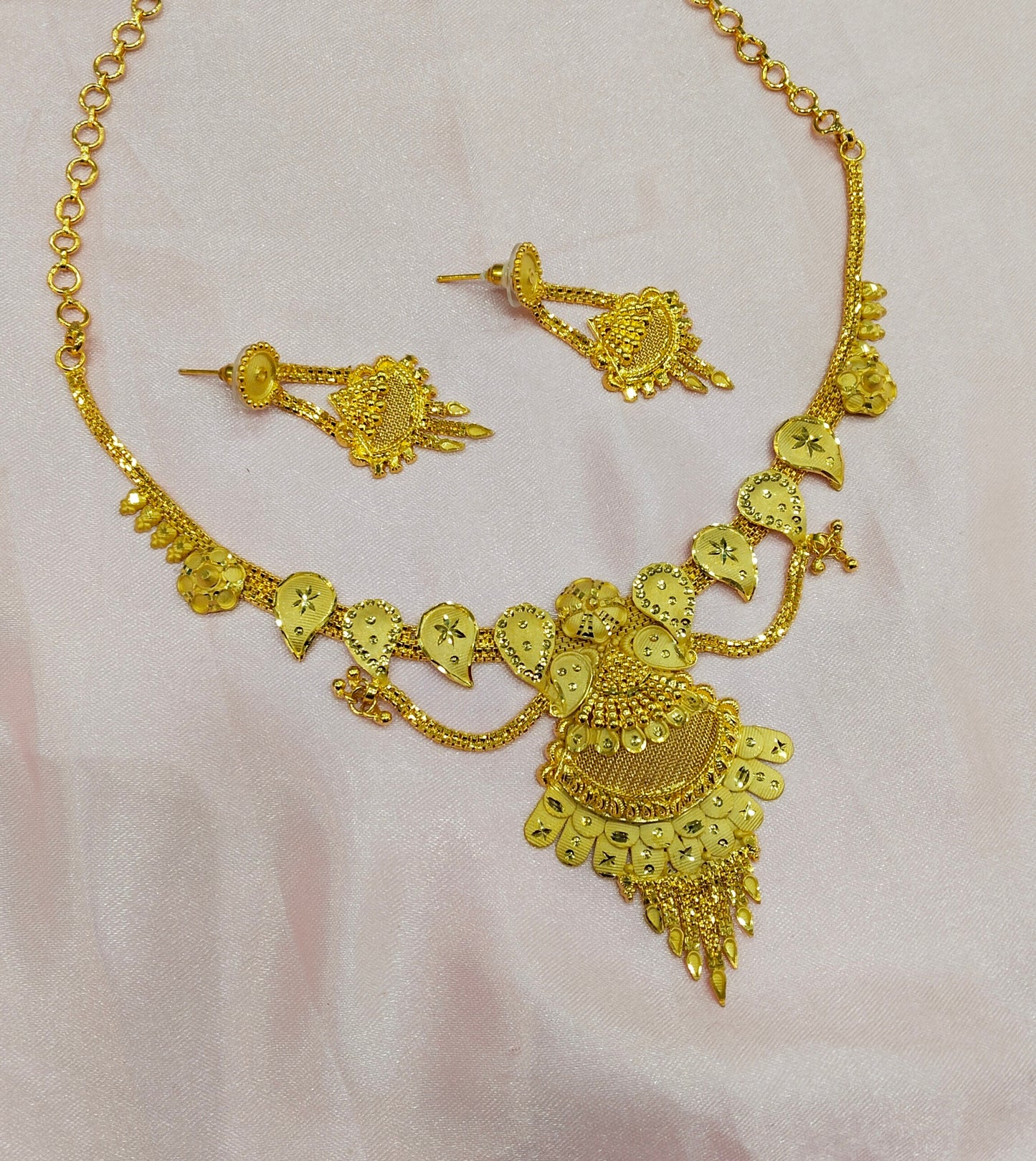 1 gram gold finish forming jewelry Necklace gline set