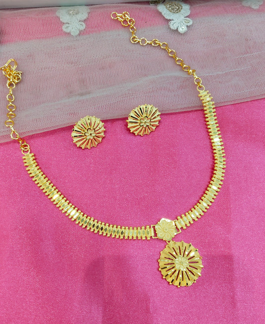 1 gram gold finish forming jewelry Necklace gline set