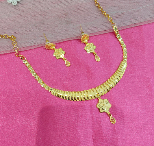 1 gram gold finish forming jewelry Necklace gline set