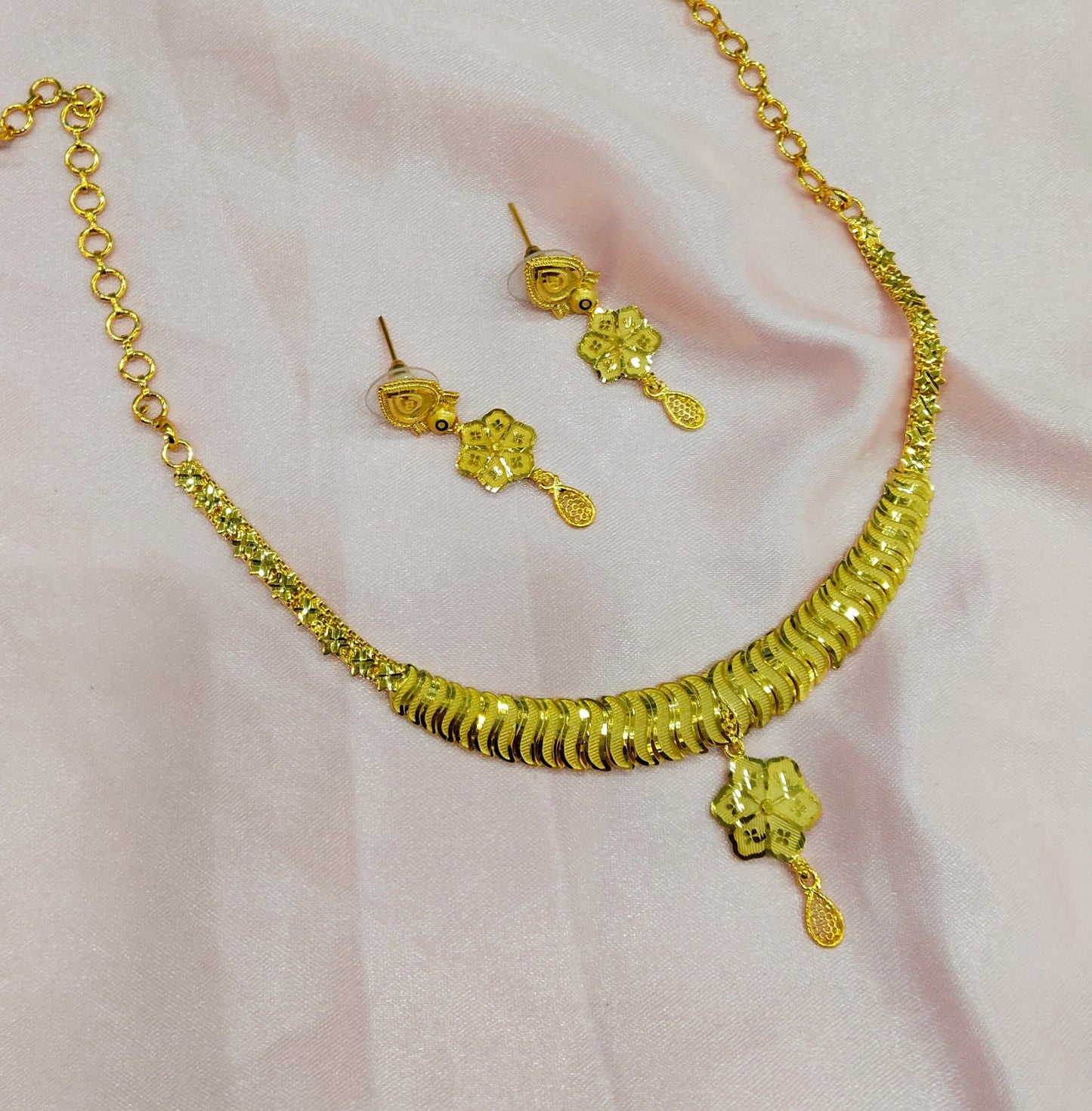 1 gram gold finish forming jewelry Necklace gline set