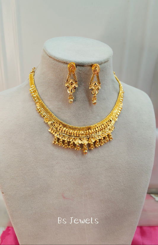 1 gram gold finish forming jewelry Necklace gline set