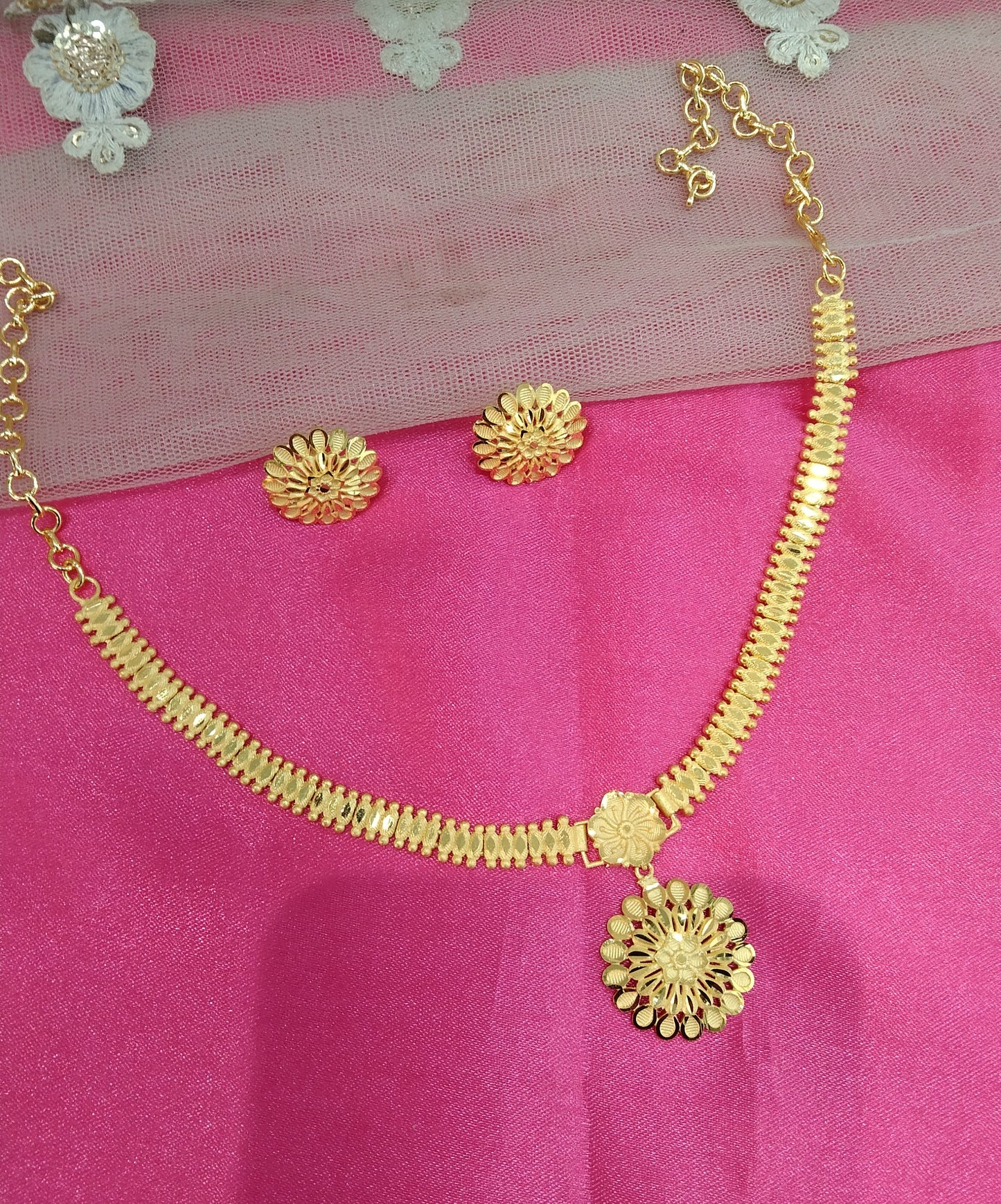 1 gram gold finish forming jewelry Necklace gline set