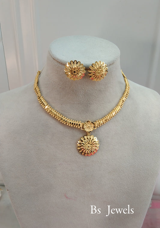 1 gram gold finish forming jewelry Necklace gline set
