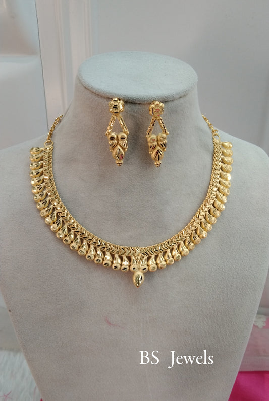 1 gram gold finish forming jewelry Necklace gline set