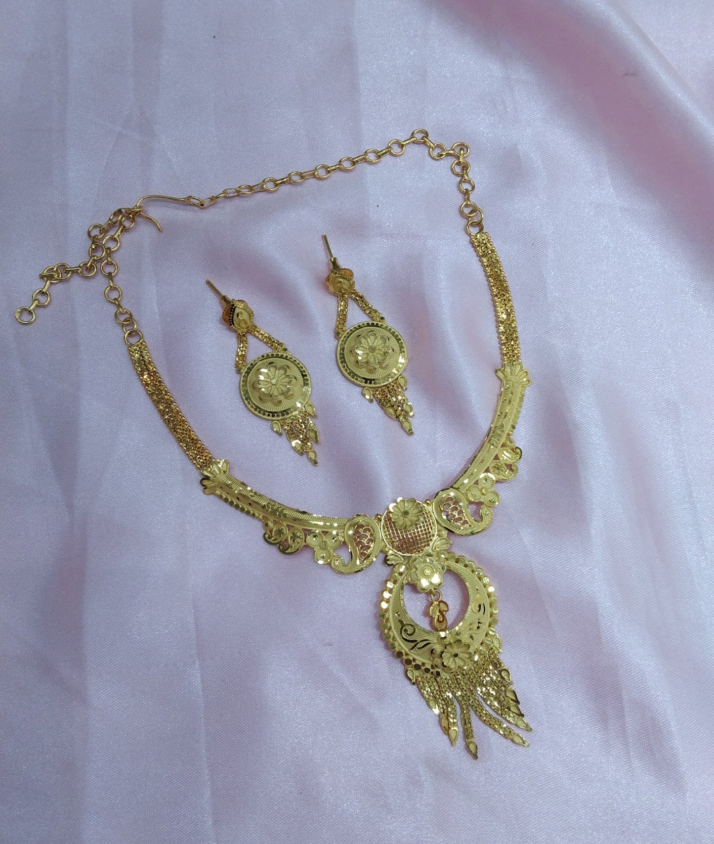 1 gram gold finish forming jewelry Necklace gline set