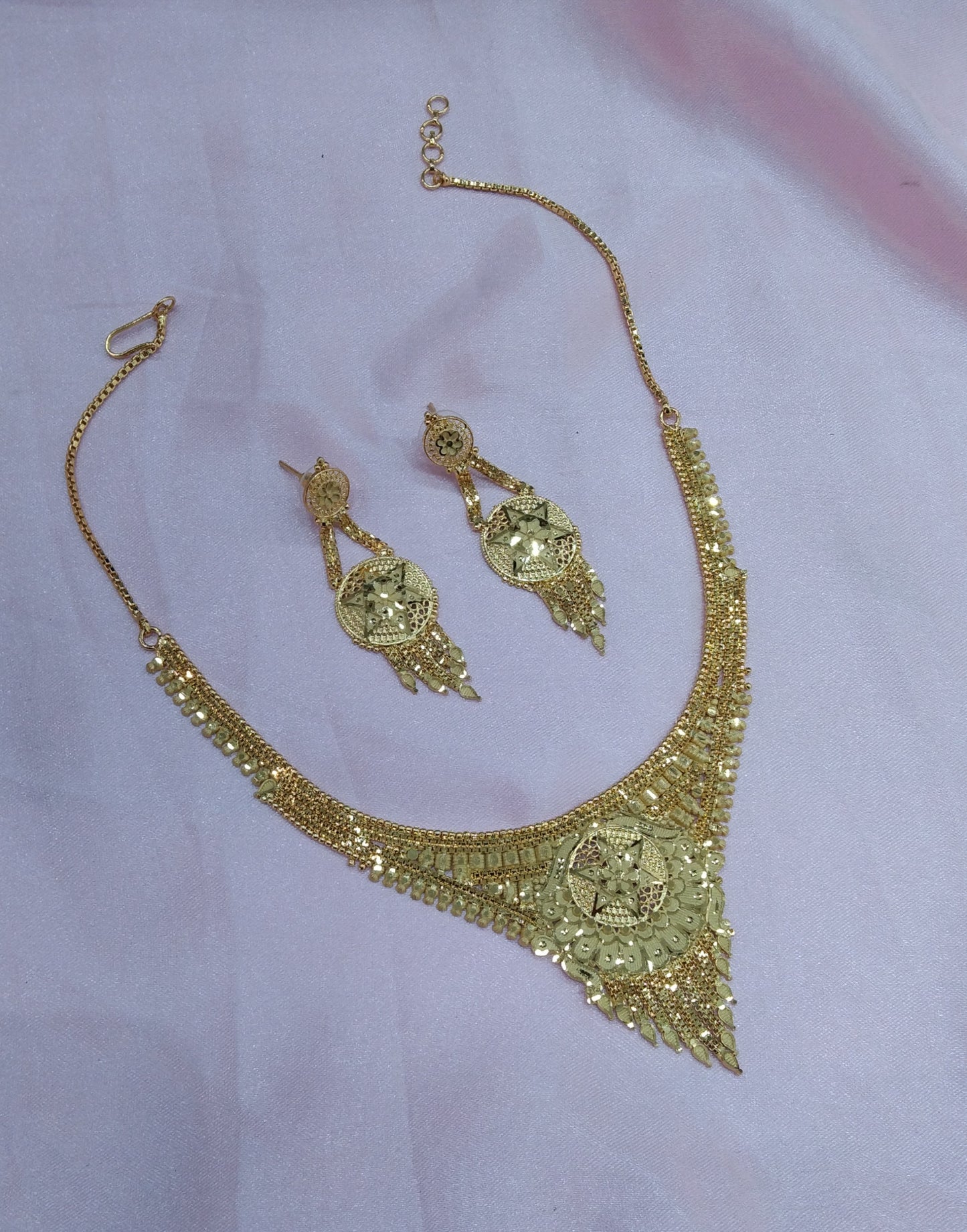 1 gram gold finish forming jewelry Necklace gline set