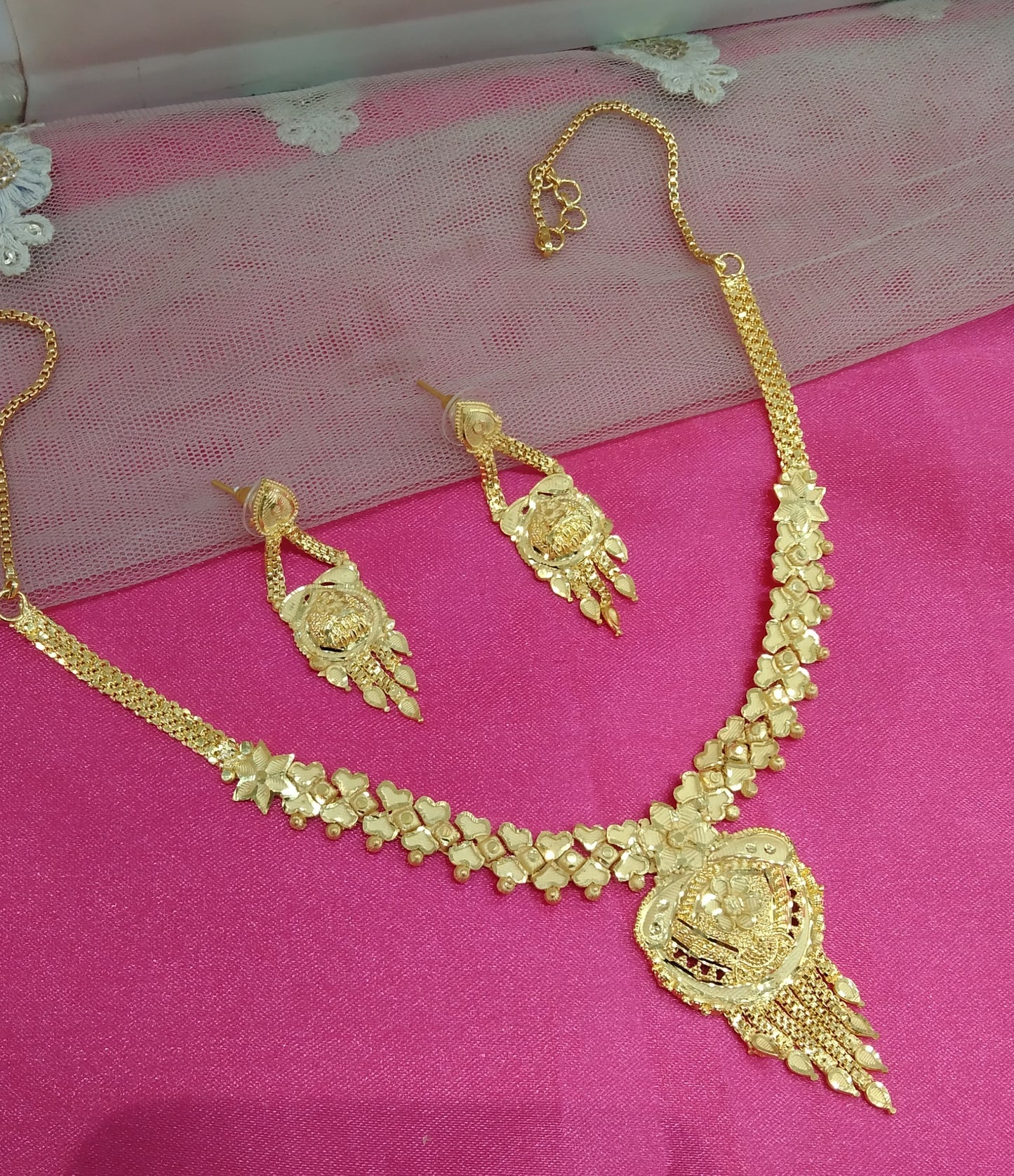 1 gram gold finish forming jewelry Necklace gline set