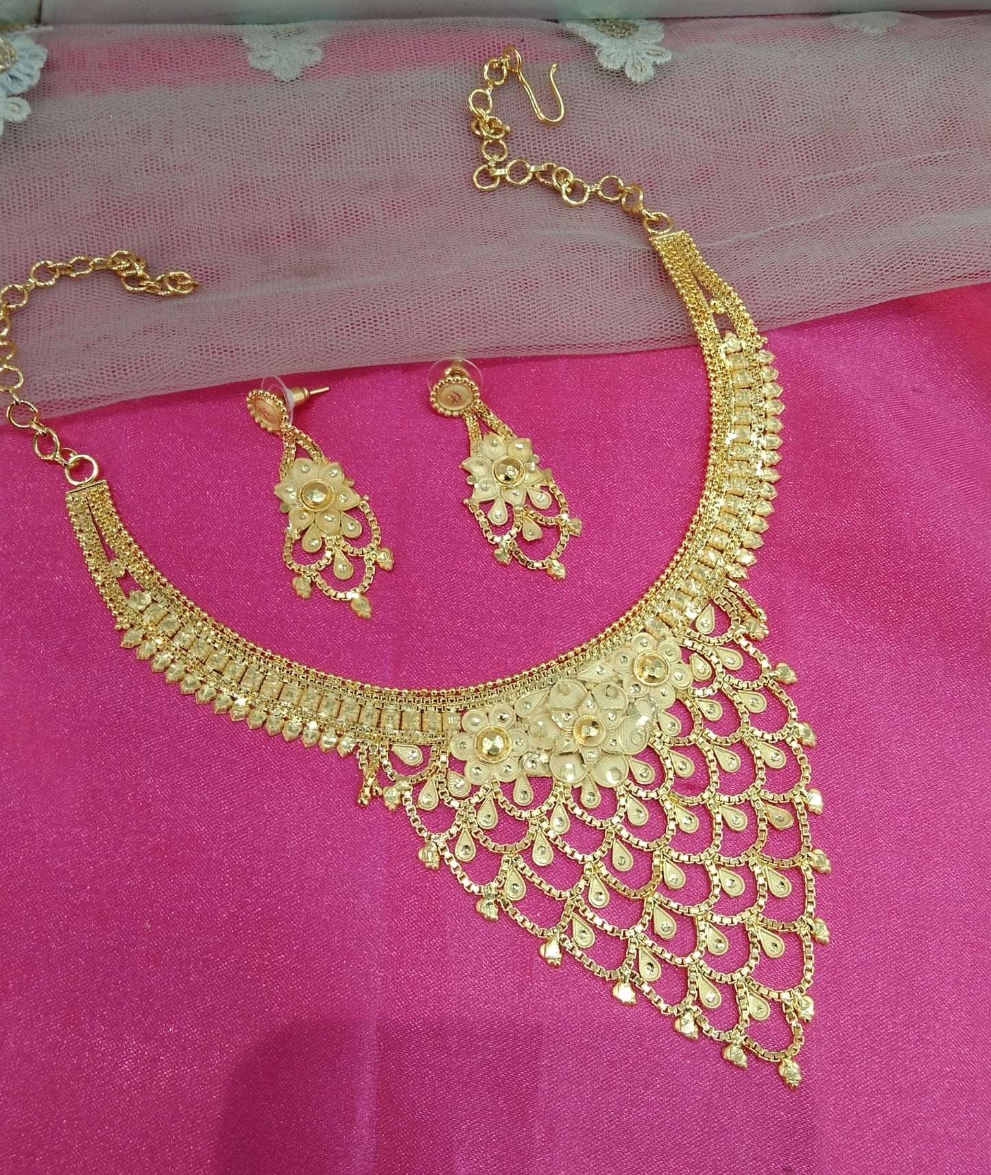 1 gram gold finish forming jewelry Necklace gline set