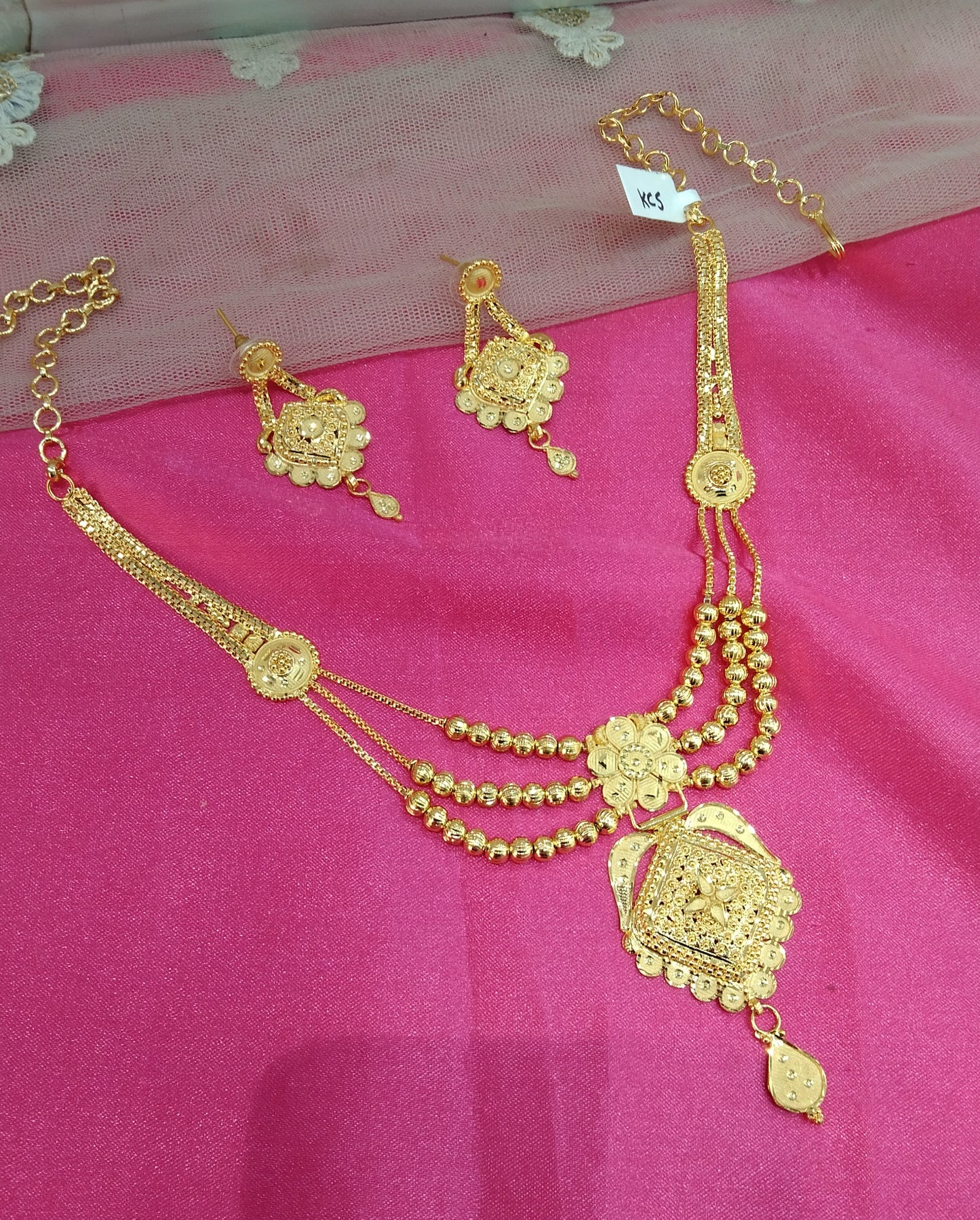 1 gram gold finish forming jewelry Necklace gline set
