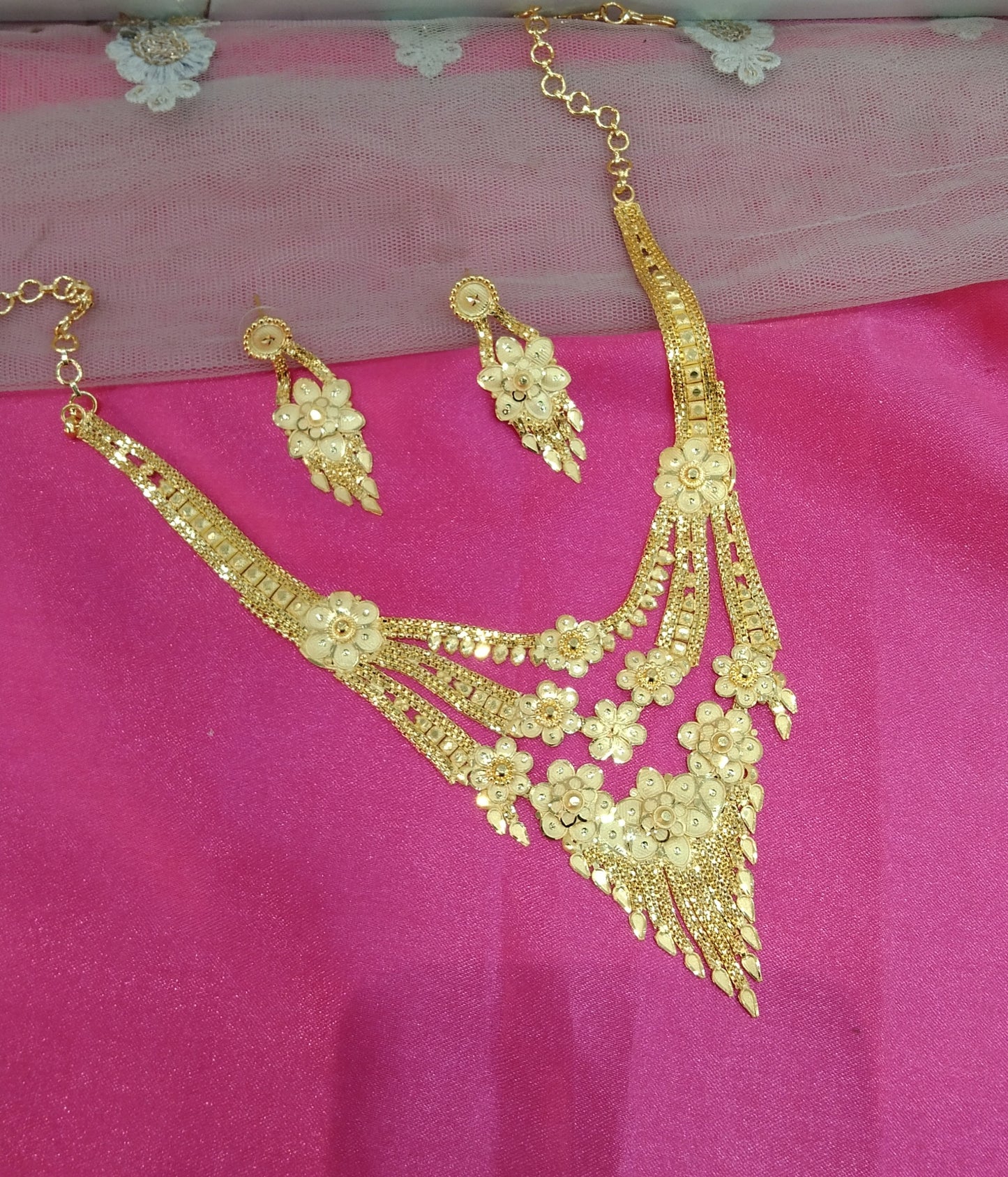 1 gram gold finish forming jewelry Necklace gline set