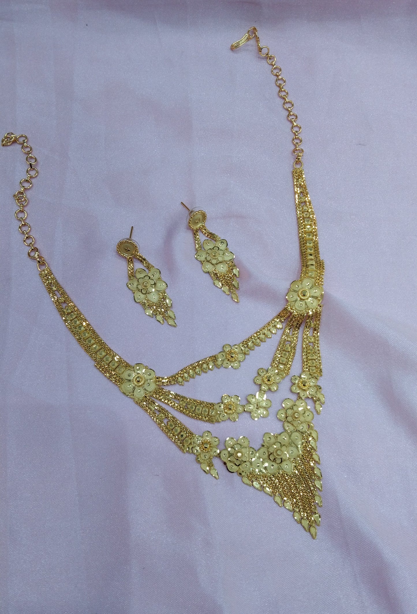 1 gram gold finish forming jewelry Necklace gline set