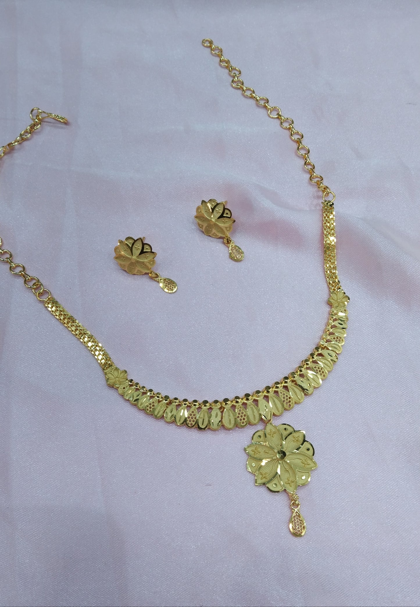 1 gram gold finish forming jewelry Necklace gline set