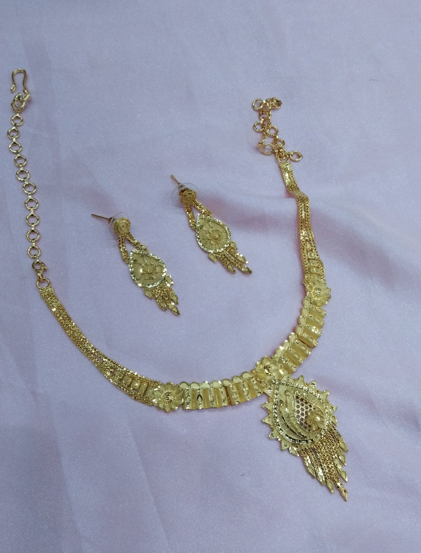 1 gram gold finish forming jewelry Necklace gline set