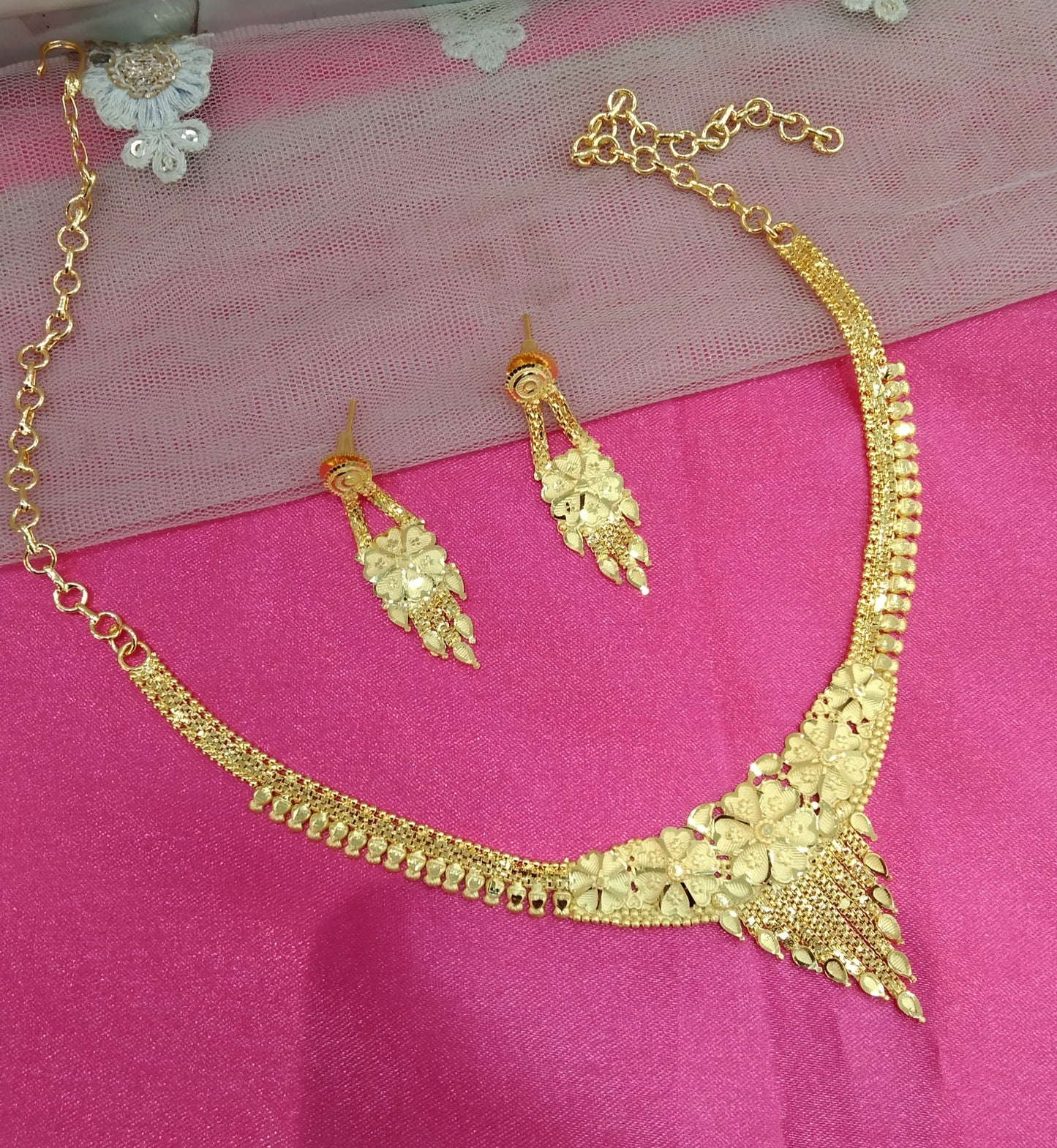 1 gram gold finish forming jewelry Necklace gline set