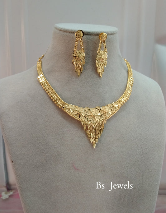 1 gram gold finish forming jewelry Necklace gline set