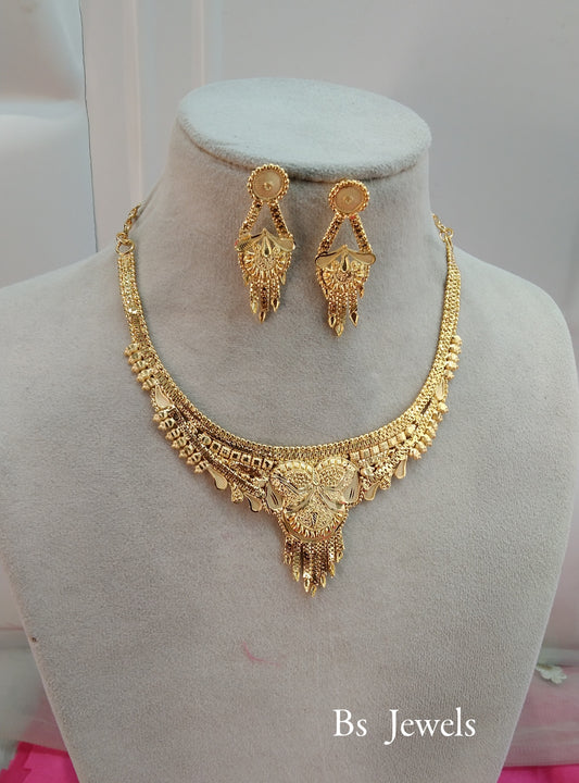 1 gram gold finish forming jewelry Necklace gline set