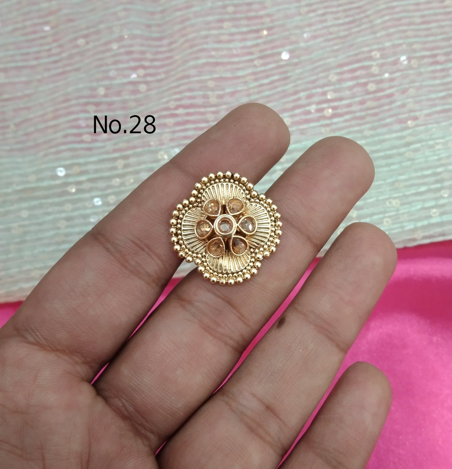 Gold Cocktail Finger Rings