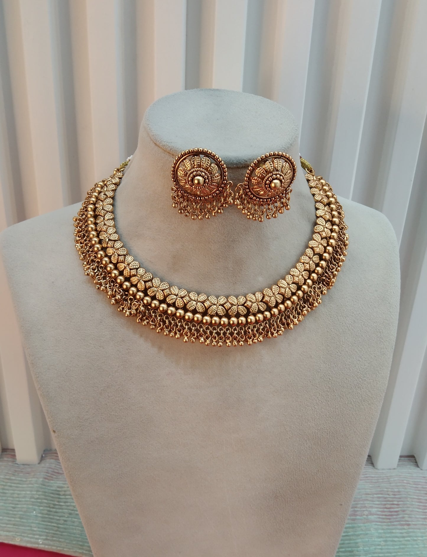 Gold Polki Necklace Jewellery Delta Set
