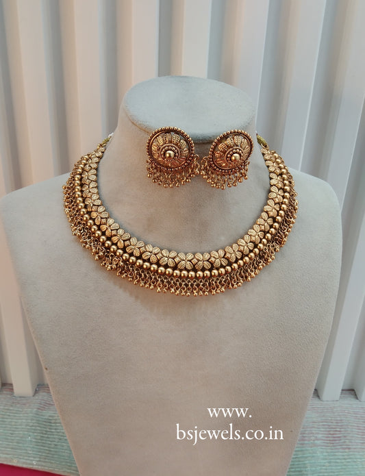 Gold Polki  Necklace Jewellery Delta Set