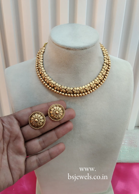 Gold Polki Necklace Jewellery Delta Set