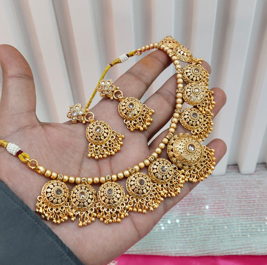 Ruby Gold Polki Jhumka Necklace Jewellery Studio Set