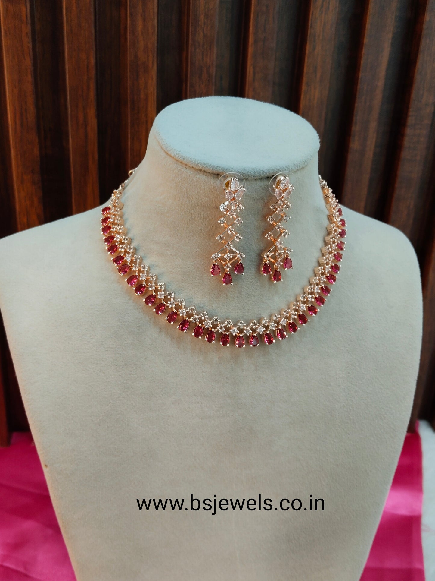 Ruby Rose CZ Necklace Jewellery San Fransico Set