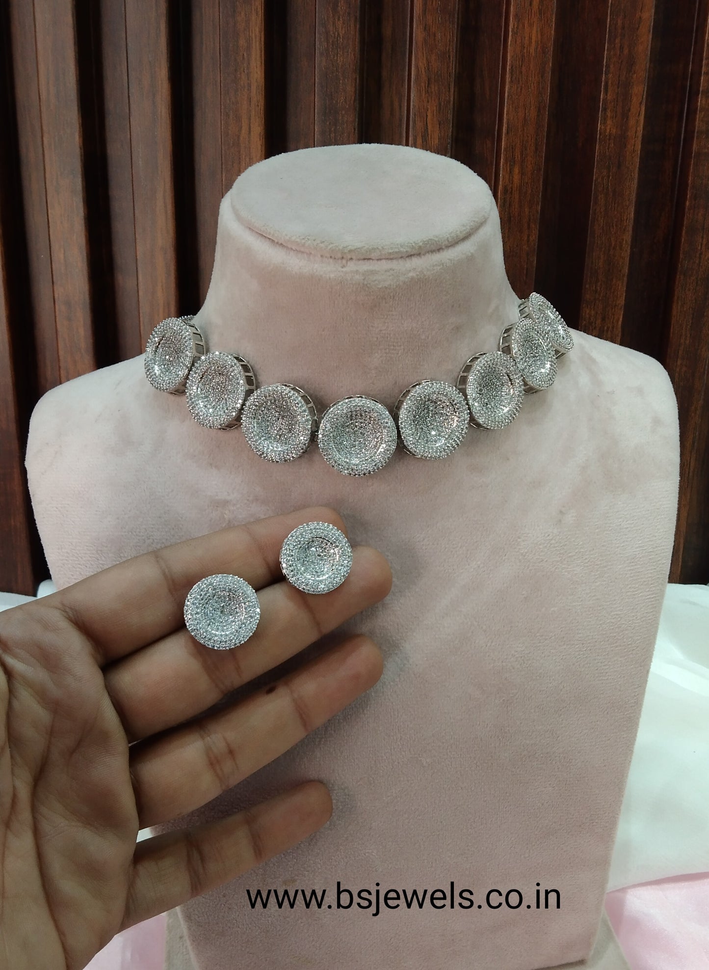 Silver CZ Choker Jewellery Pulsar Set