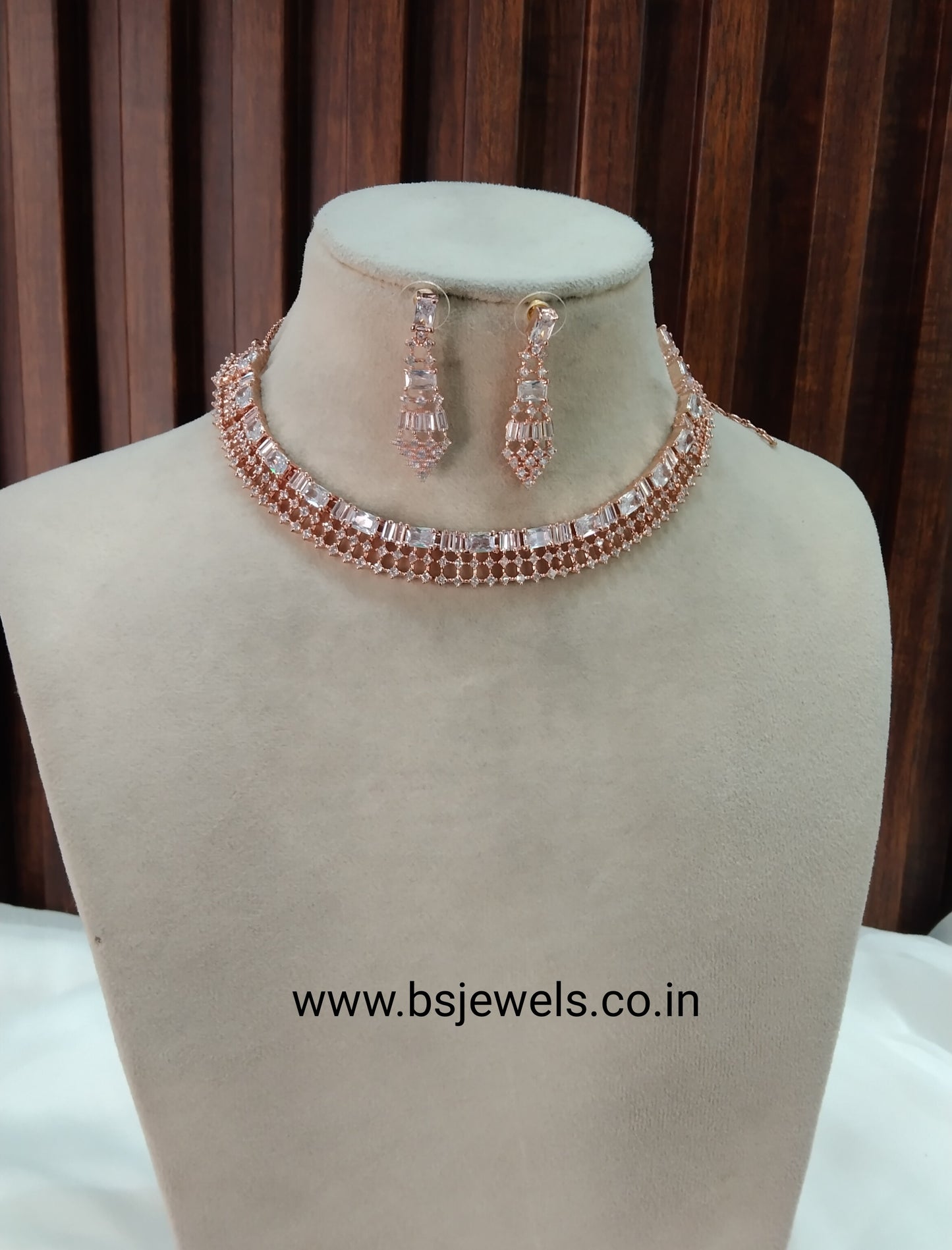 Rose CZ Necklace Jewellery Rhine Beck Set