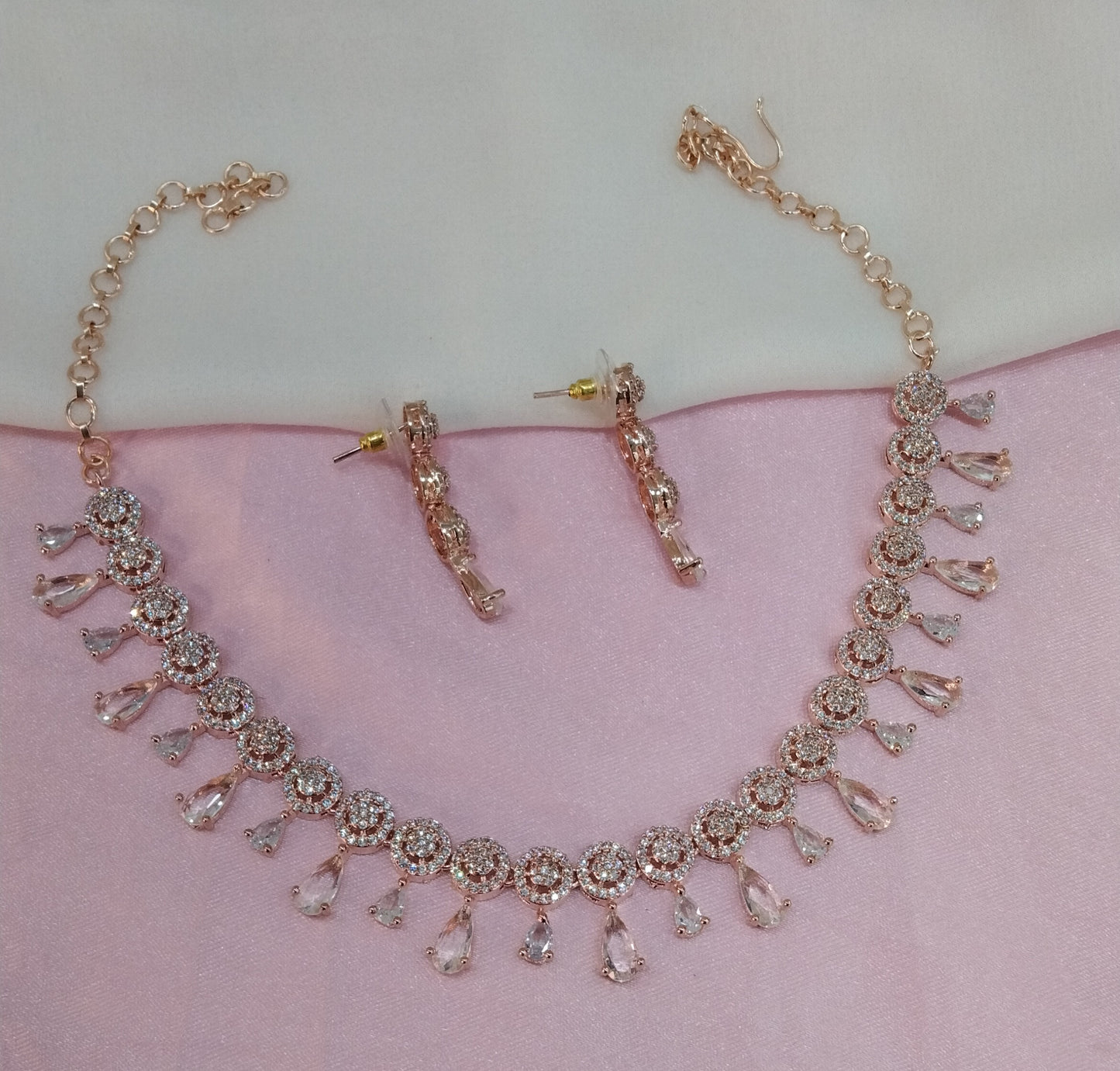 White Rose CZ Necklace Jewellery Dani Set