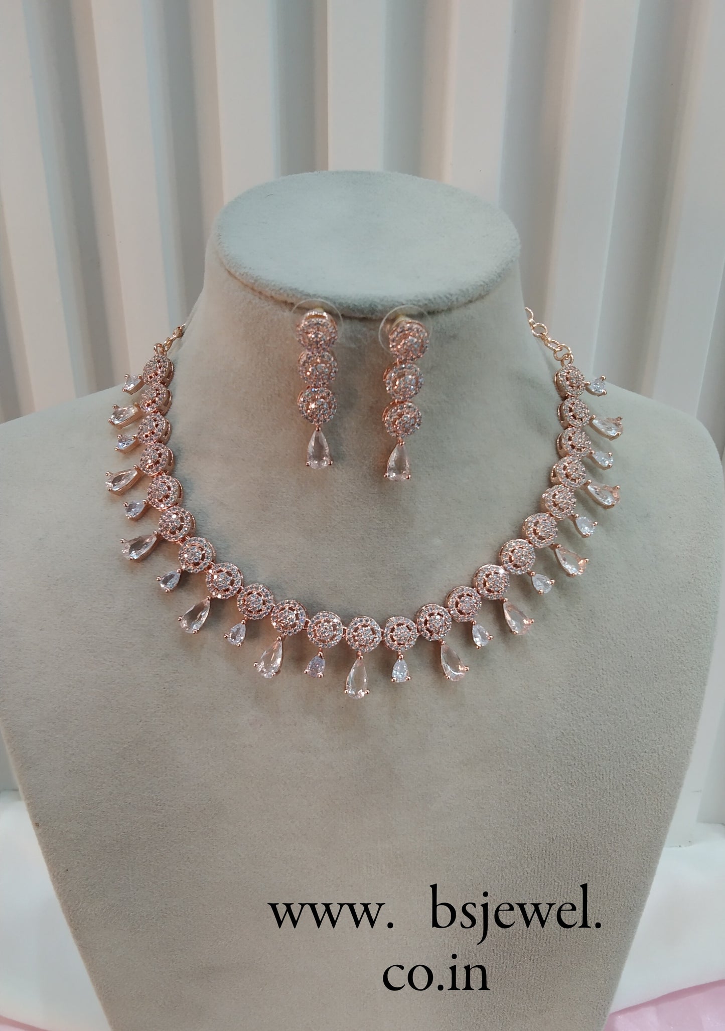 White Rose CZ Necklace Jewellery Dani Set