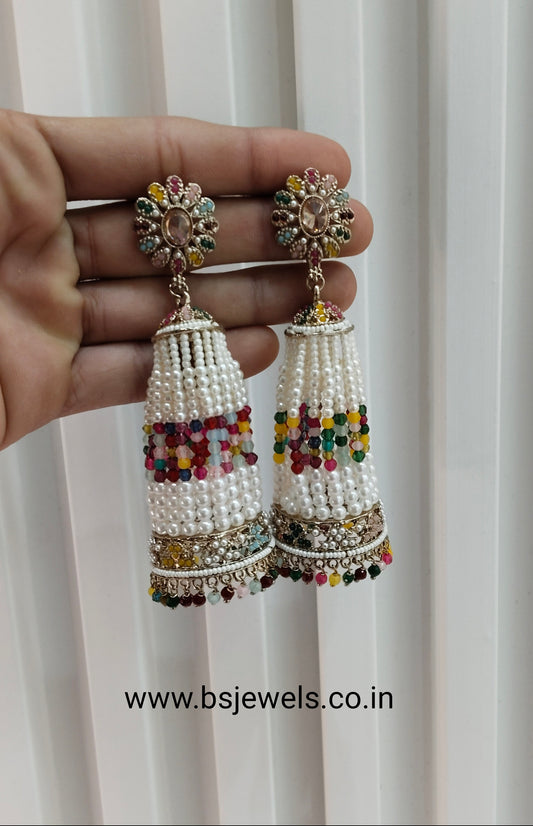 Multi Color Antique Gold Bollywood Earrings Paavni Set