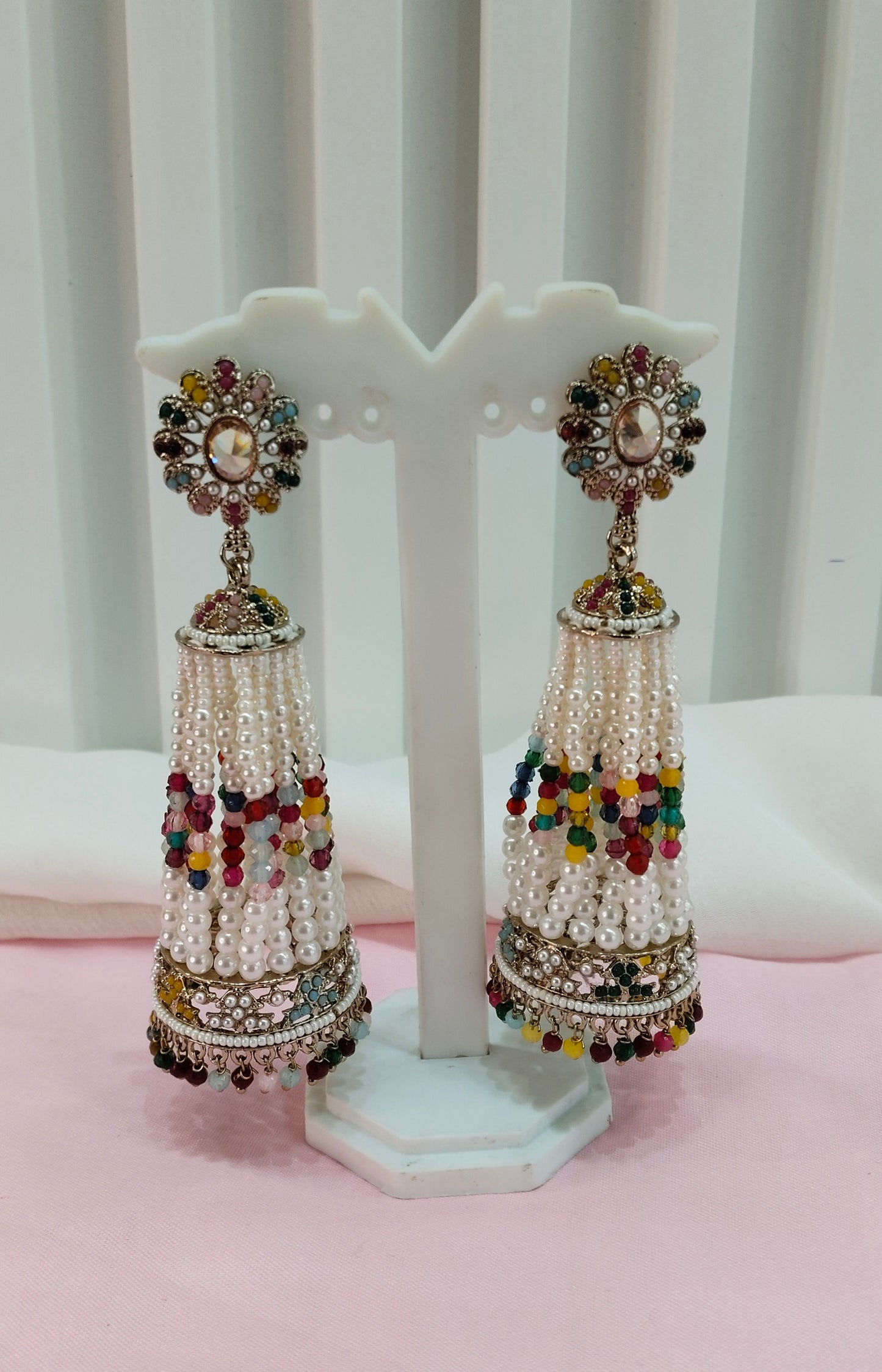 Multi Color Antique Gold Bollywood Earrings Paavni Set