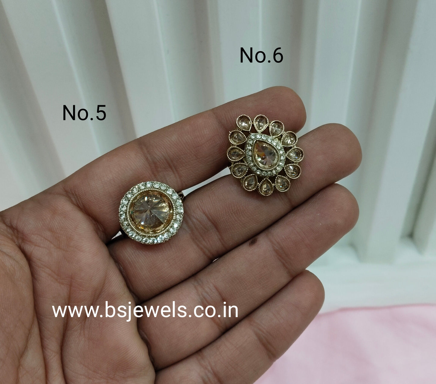 Champagne Stone Adjustable Finger Rings