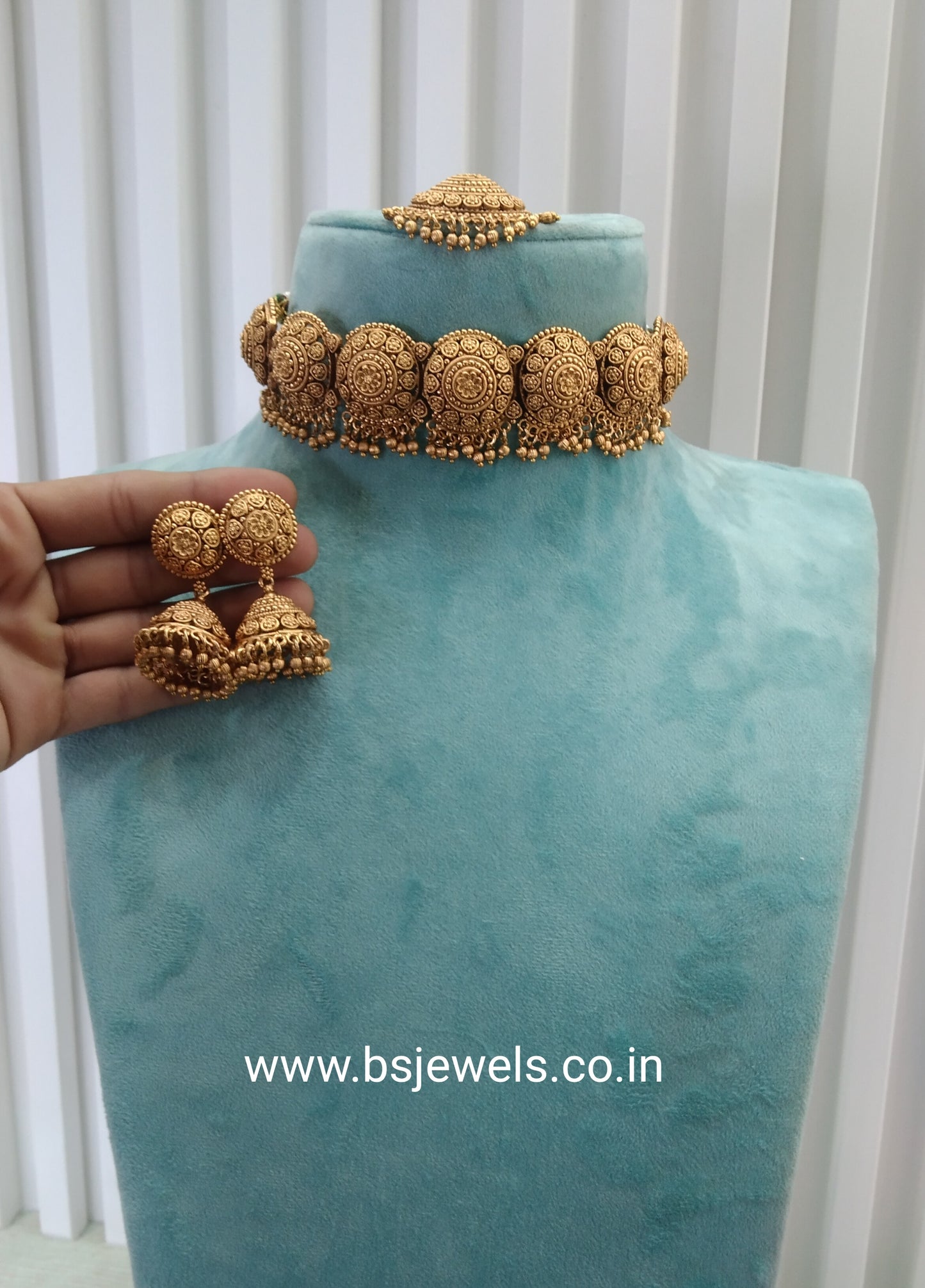 Gold Polki Choker Jewellery Jannvi Set