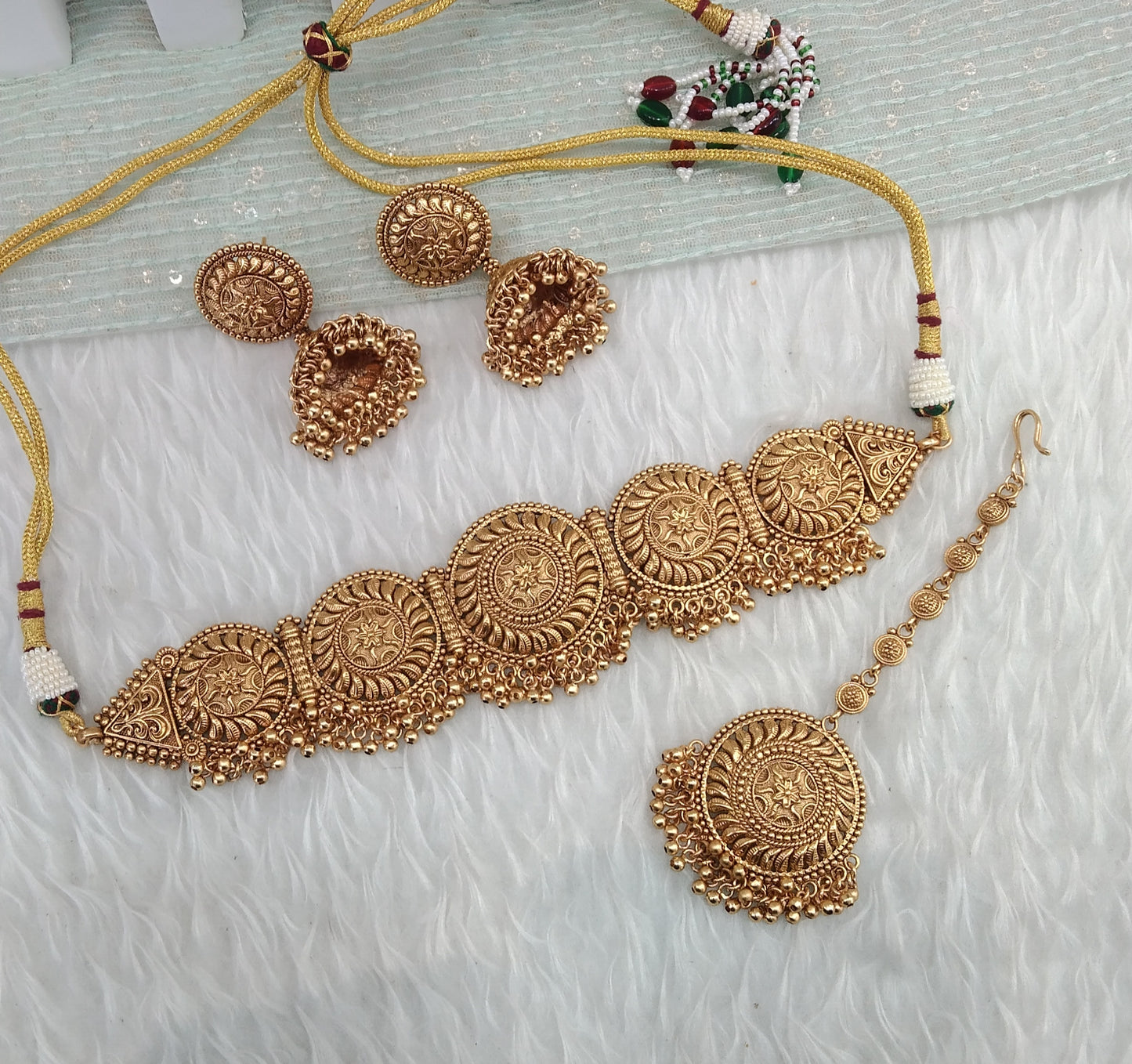 Gold Polki Choker Jewellery Jannvi Set