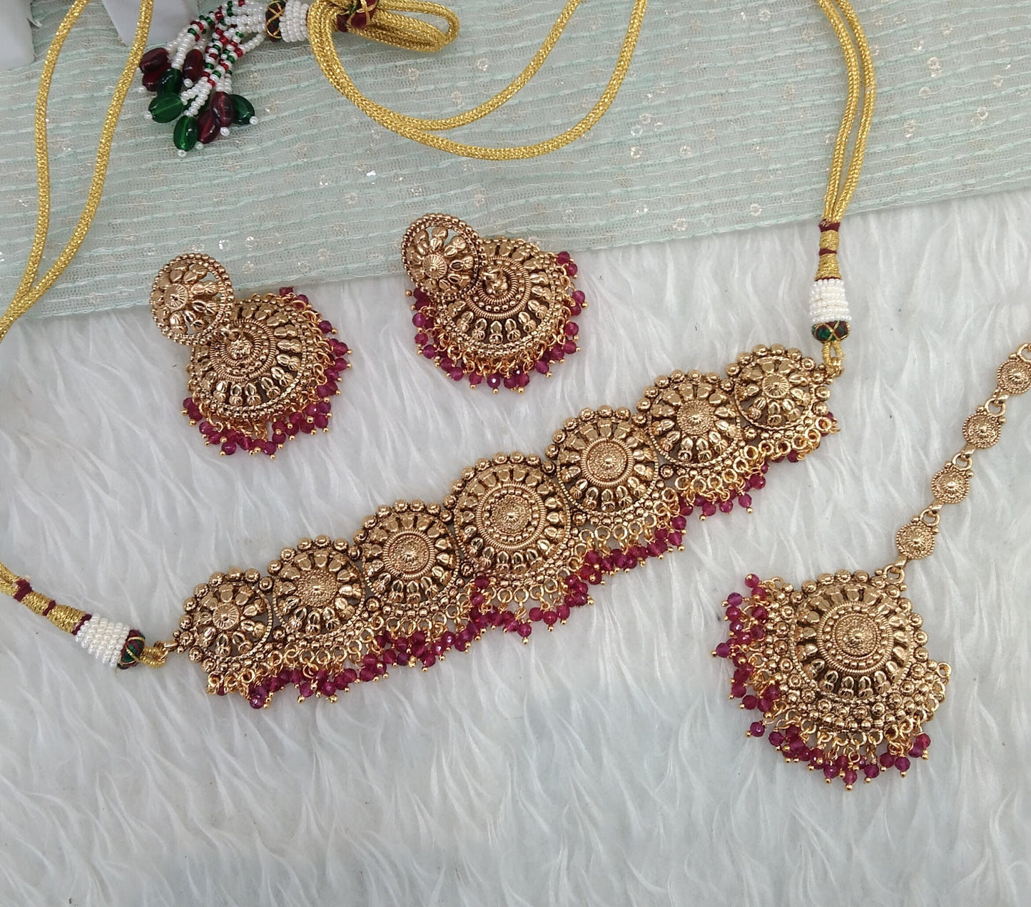 Ruby Gold Polki Choker Jewellery Jannvi Set