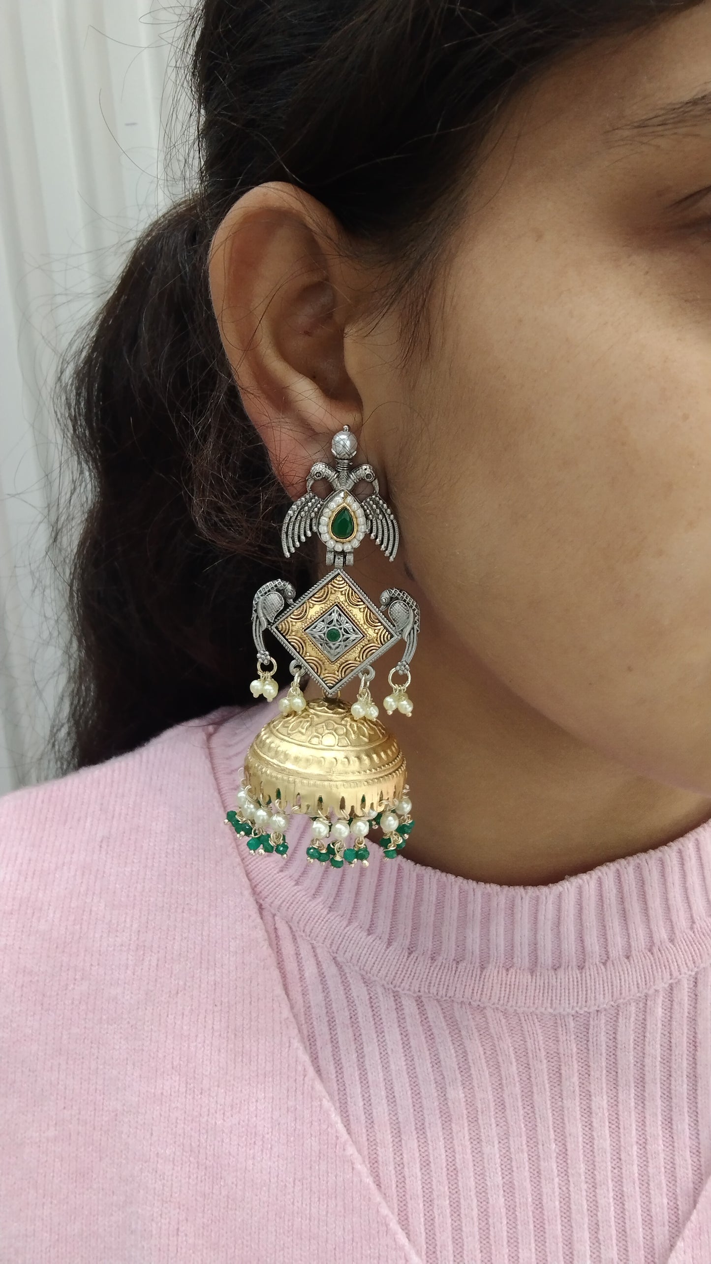 Brass Jhumka Bollywood Priniti Earrings