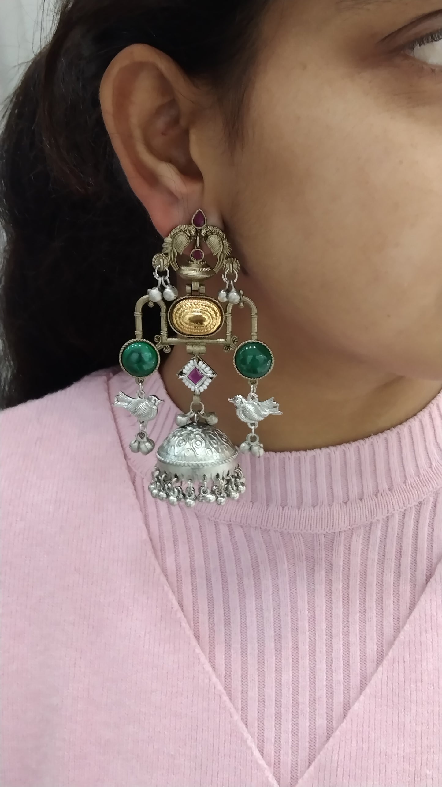 Brass Jhumka Bollywood Priniti Earrings