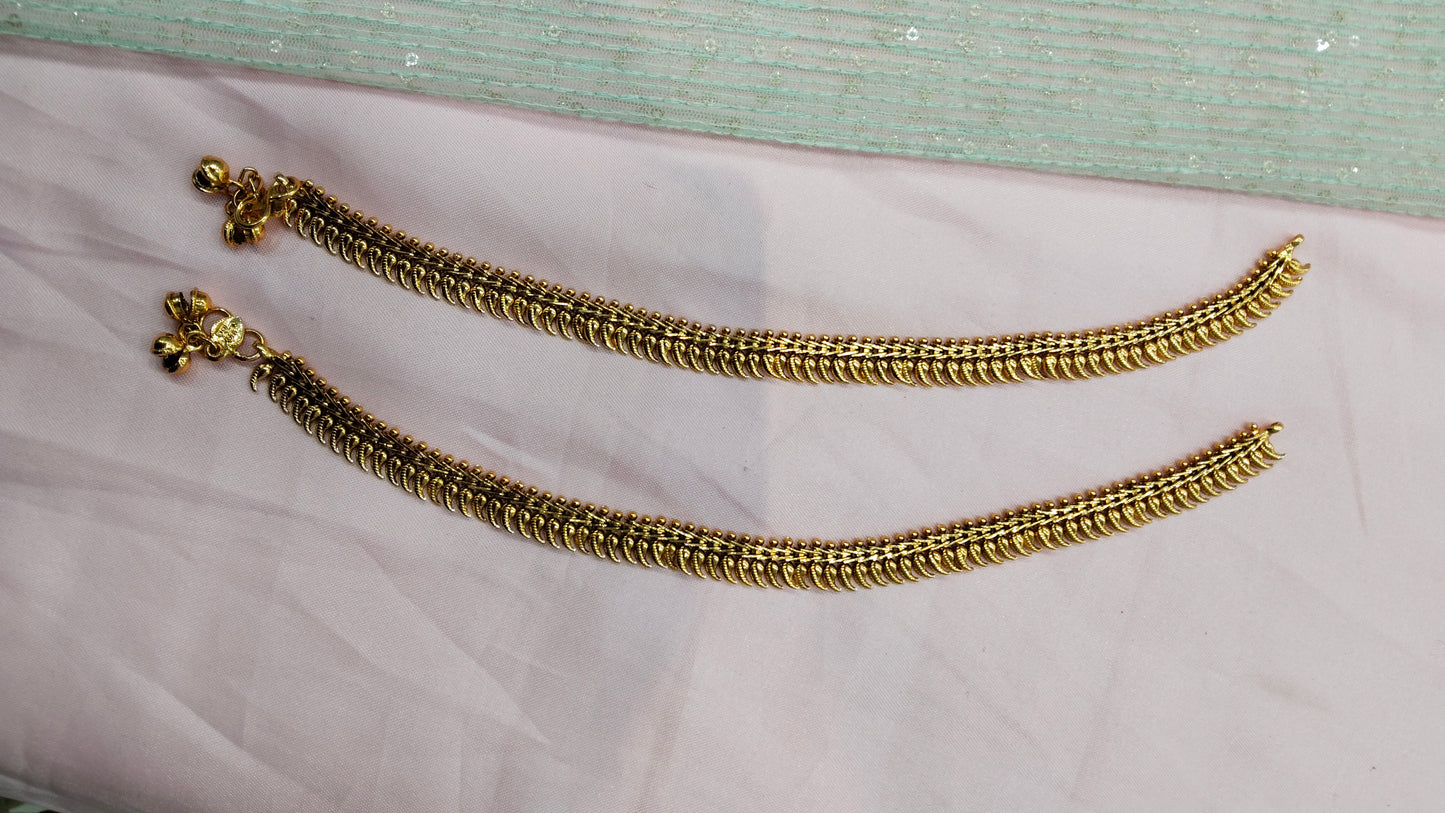 Gold Polki Anklets Jhanjar Payal Jewellery Prince Set