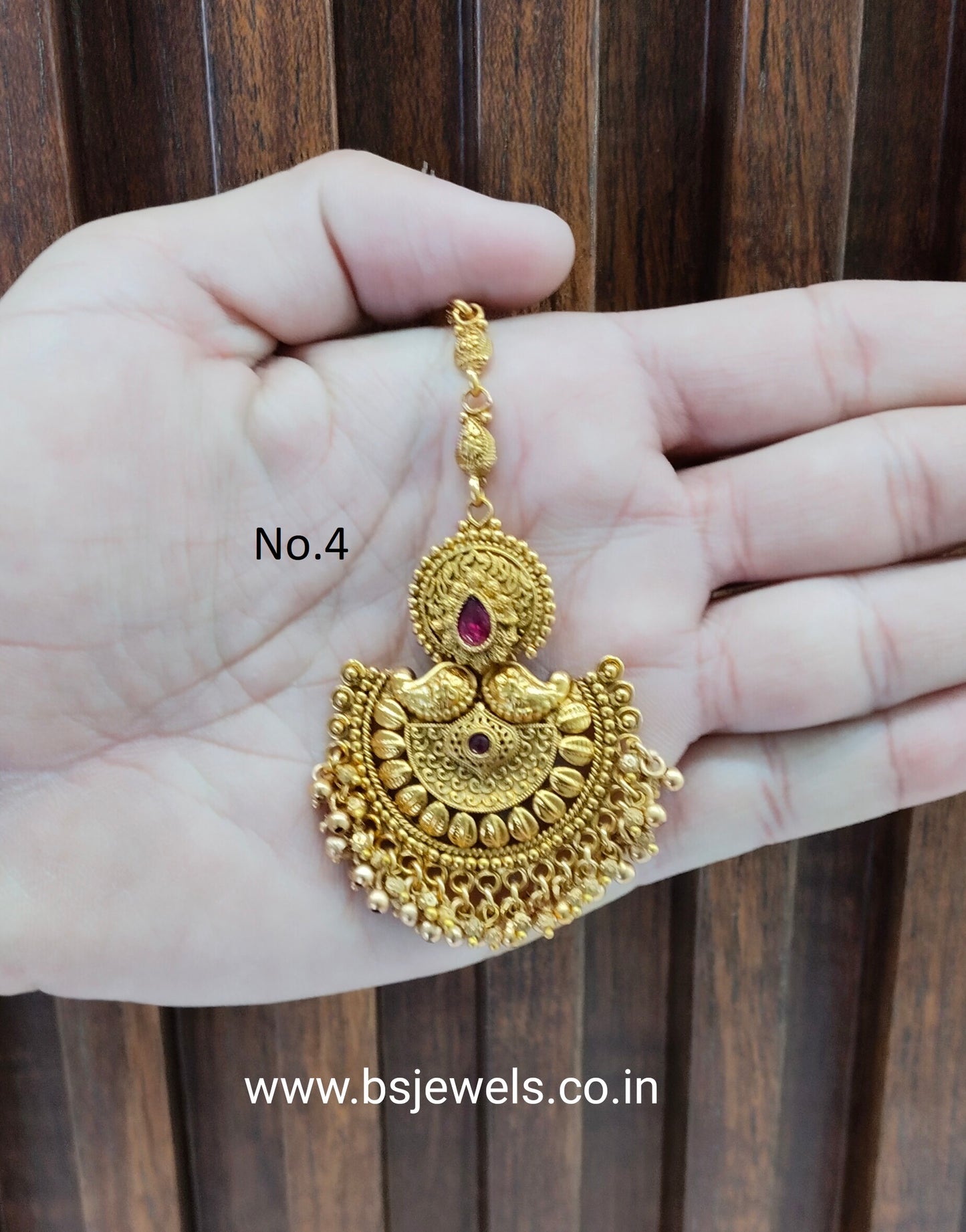 Gold polki Tikka Jewellery Headpiece Gurpiar Set
