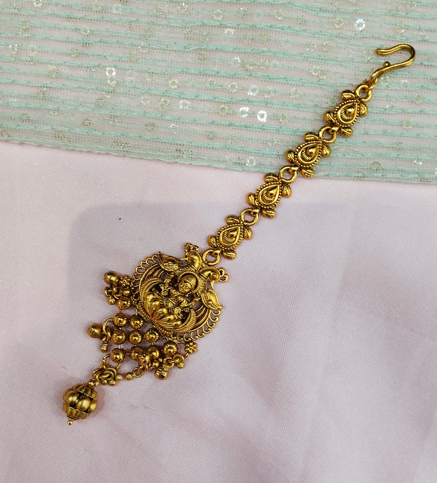Gold polki Tikka Jewellery Headpiece Gurpiar Set
