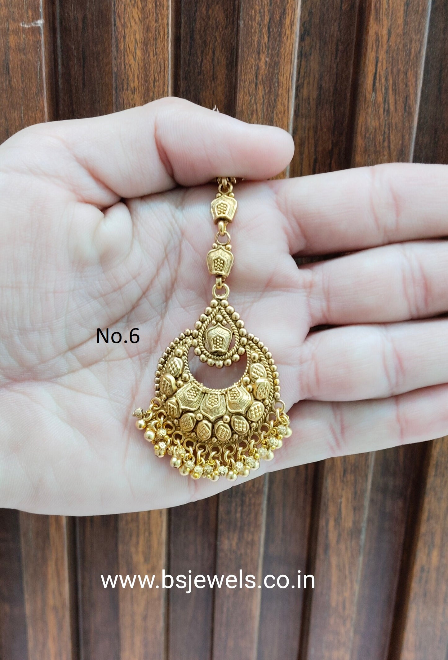 Gold polki Tikka Jewellery Headpiece Gurpiar Set