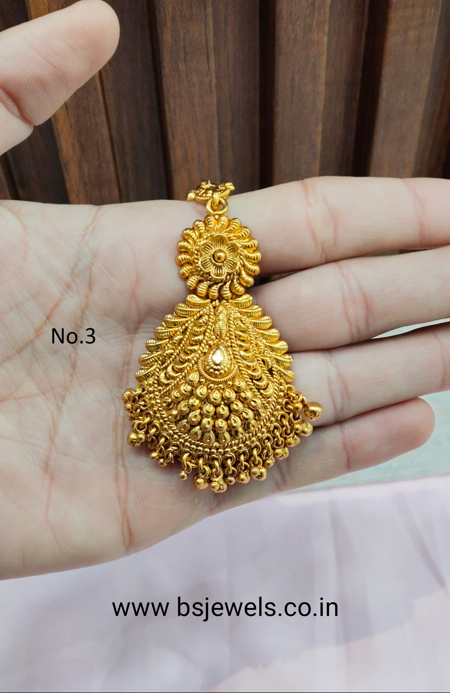 Gold polki Tikka Jewellery Headpiece Gurpiar Set