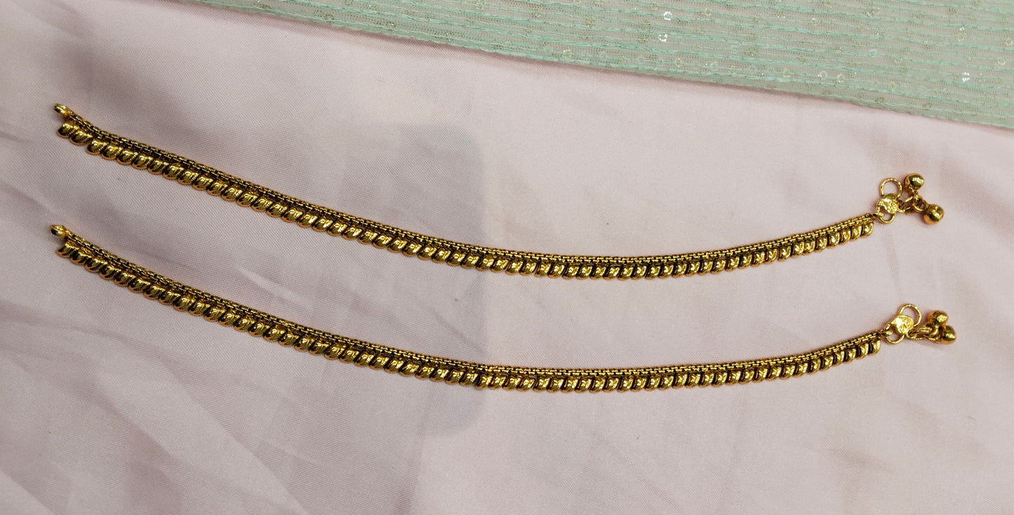 Gold Polki Anklets Jhanjar Payal Jewellery Prince Set