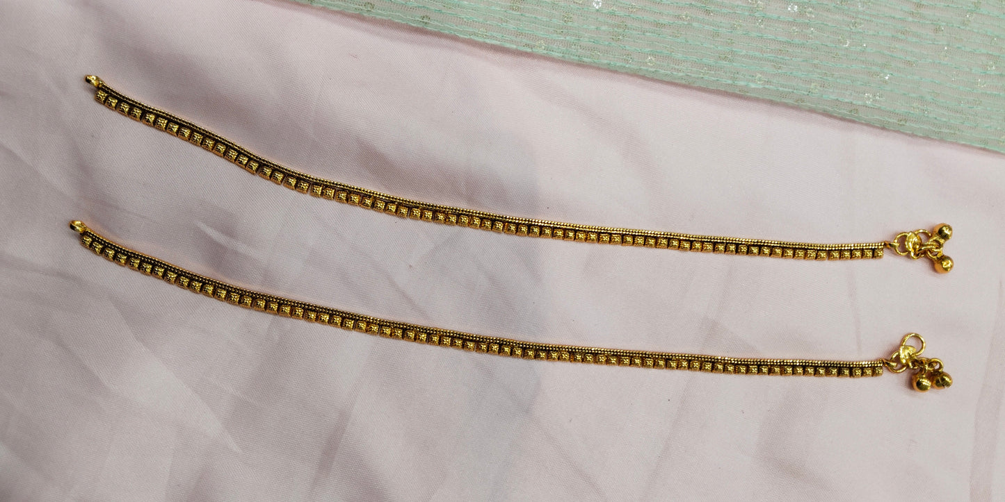 Gold Polki Anklets Jhanjar Payal Jewellery Prince Set