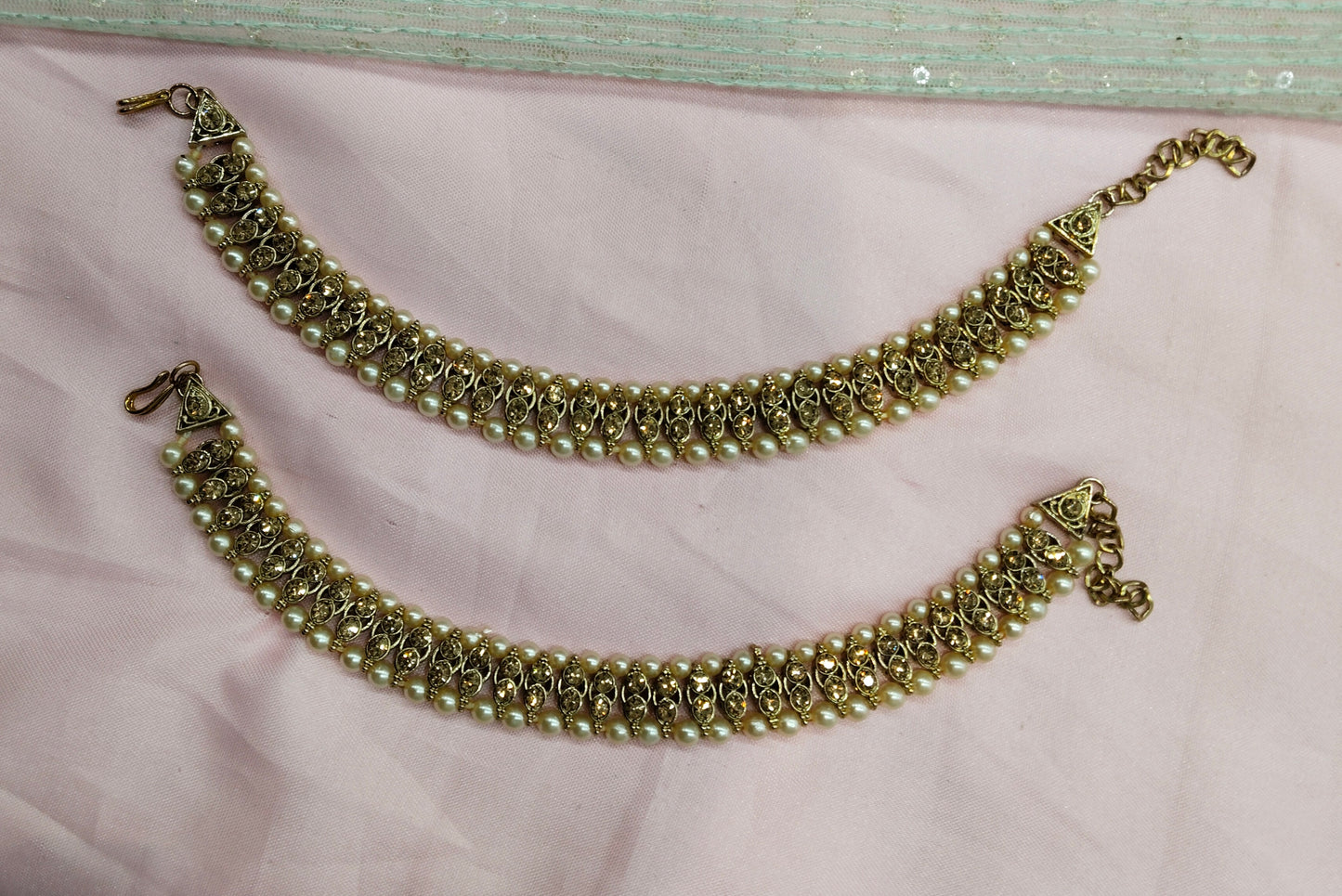 Antique Gold Anklets Jhanjar Payal Jewellery Prince Set