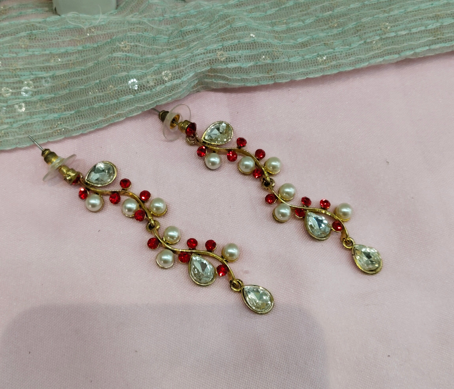 Red Bollywood Spiti Earrings