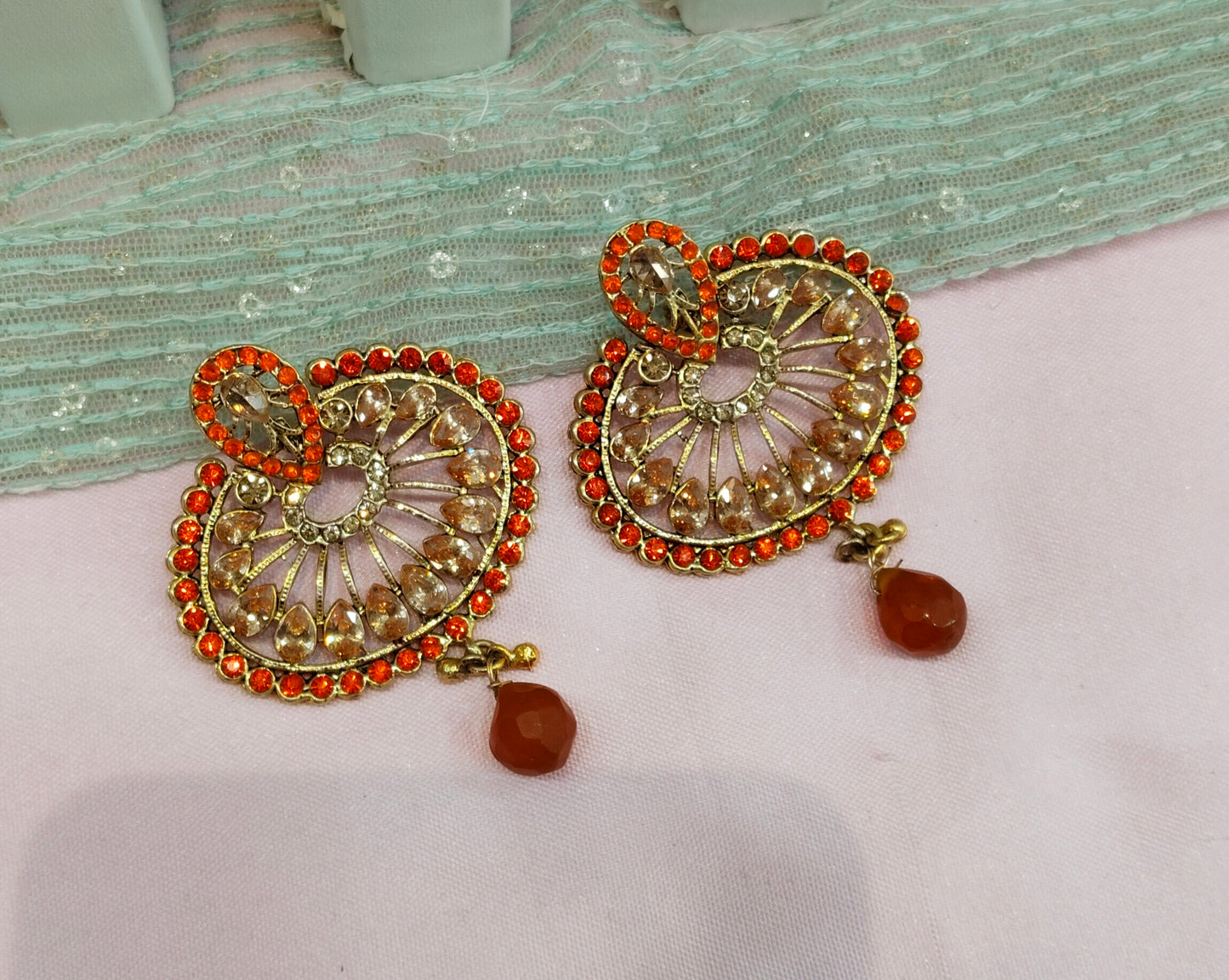 Orange Bollywood Spiti Earrings